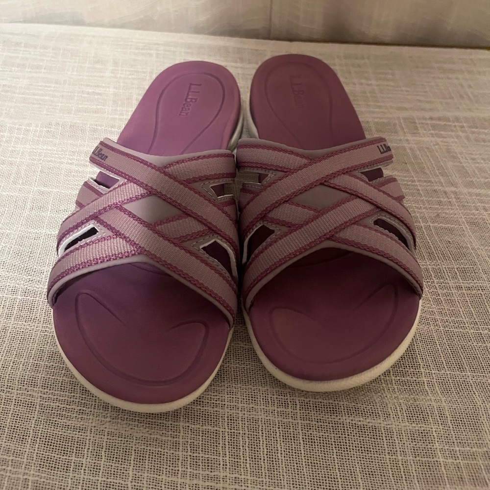 L.L. Bean Lavender Sport Slide Sandals | Crisscross Straps | Comfort Casual